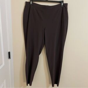NWT Eileen Fisher Dark Brown Slim Ankle Pants Women’s Size XL